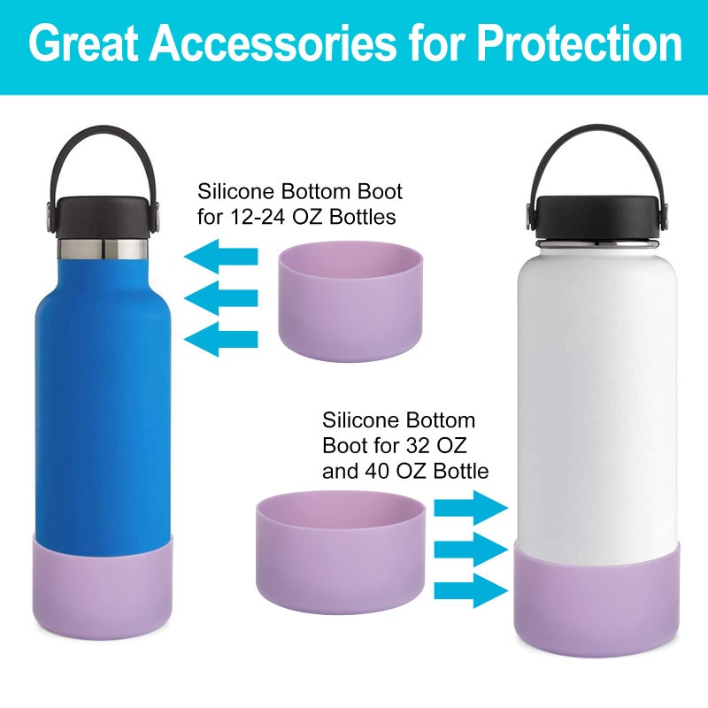 DBIW Boot for Hydro Flask 32-40 OZ Water Bottle/Stanley Tumbler, Bottom Boots for Hydroflask Sports Water Bottles, Silicone Bottom Cover Sleeve (Lilac, Fits Hydroflask 32 40 oz Bottles) - Image 3